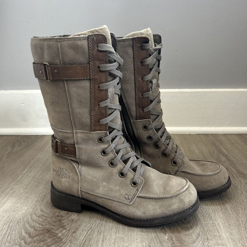 The North Face Bridgeton Boots Women’s 6 Waterproof Winter Zipper Brown Lace Up